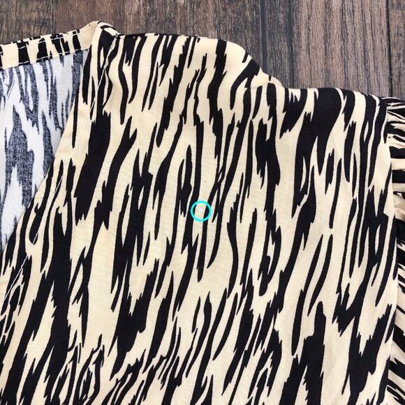 ELF Made by Hand Set Sail Wrap Dress Midi Puff Sleeves Size Large Tan Brown - Picture 10 of 16